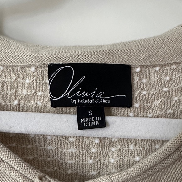 OLIVIA BY HABITAT | Beige Textured Cardigan with Large Buttons - Picture 3 of 10